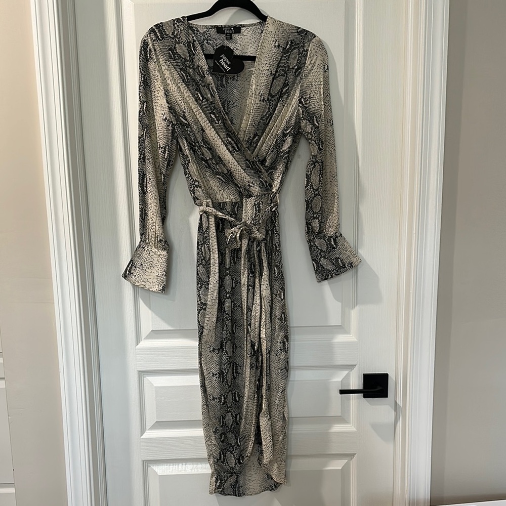 NWT - Elegant Snake Print Wrap Dress